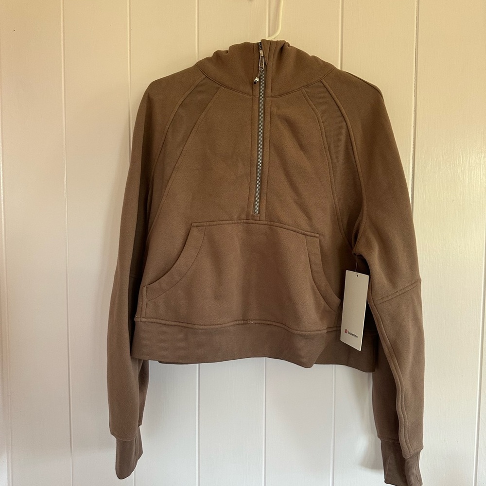 Lululemon scuba oversized half zip hoodie Taupetastic M/L brand new with tags